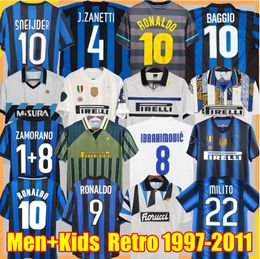 Inter finals Soccer jersey 2009 2010 MILITO BATISTUTA SNEIJDER ZANETTI 10 11 02 03 08 09 MILAN Retro Pizarro Football 1997 1998 97 98 99 Djorkaeff Baggio RONALDO 888