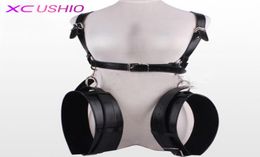 Leather Sex Bondage Restraints Rope with Hand Thigh Cuffs Erotic Adult Sex Game Product Toy SM Bondage Set Fetish 07019958141