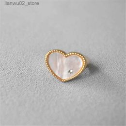 Wedding Rings Small luxury thick feel colorful mother shells and love to draw small particle edge rings from Europe and the United States Q240315