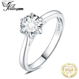 Cluster Rings JewelryPalace Moissanite D Colour 0.5ct 1ct 1.5ct 2ct Round Cut S925 Sterling Silver Solitaire Wedding Engagement Ring for Women L240315