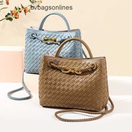 Original Bottegs Venetas Andiamo Bag High quality and large capacity handbag for women with Personalised temperament simple handmade woven bag practical ve LIP7