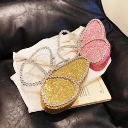 Shoulder Bags Diamond Designer Handbags Tote Butterfly Shaped Handbag For Women Light Luxury Crystal Sparkling Party Personalized Evening Bag Bag 240311