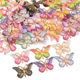 Charms 10pcs 23x28mm Resin Butterfly Pendant Diy Earrings Necklace Jewelry Accessories Patc