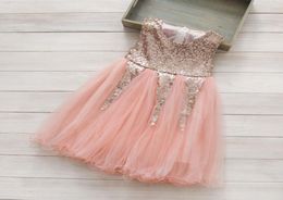 Girls 3 to 8 years Sequined summer dresses children partyweddingdance tutu clothes baby kids boutique clothing R1ES505DS445623597