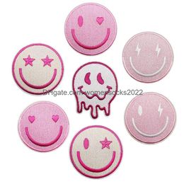 Sewing Notions Tools Pink Series Iron Ones Assorted Size Face Sew On Embroidered Applique For Diy Clothes Shirt Hats Arts Craft Dr Dhlvp