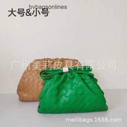 Pouch Bag Woven Cloud Large Hand Small Dumpling Fashionable Soft Leather Pleated Single Shoulder Crossbody