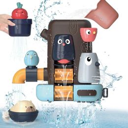 Kids Bath Toys Pipeline Water Spray Shower Game Elephant Bath Baby Toy For Children Swimming Bathroom Bathing Shower Toy 240307