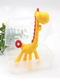 Baby Rubber Silicone Molars Giraffe Shaped Biting Toys Storage Box N3SK2357335