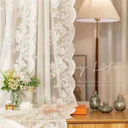 Curtains Curtain Embroidery Screen Window Lace Curtain Bedroom Bay Window Door Curtain Partition Romantic Pastoral Lace Curtain