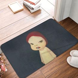 Carpets Yoshitomo Nara Bath Non-Slip Carpet Night Art Flannel Mat Welcome Doormat Floor Decoration Rug