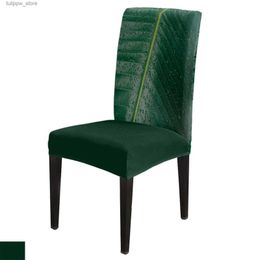 Chair Covers Leaves Water Drops Green Dining Chair Home Decor Chair Covers Living Room Seat Covers for Chairs L240315