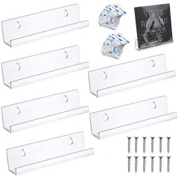 Racks 2/6/8pcs Acrylic Record Display Stand 12inch Clear Wall Mounted Vinyl Record Holder Shelf LP Record Album Storage Rack