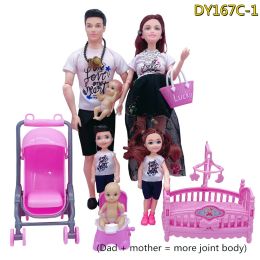 Dolls Cute Doll House Stroller Bed Chair Accessories For Barbie 11.5'' Pregnant Dolls with Baby Doll Birthday Christmas Gift Kid Toys