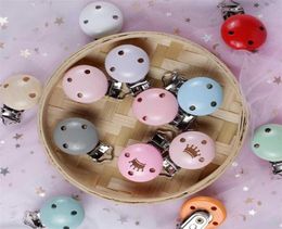 50PcsSet DIY Pacifier clip Chain Accessories 13 Colors Round Wooden Clip Dummy Teether Beads Set BPA 2111068995908