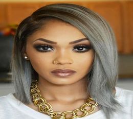 Synthetic Wigs for Black Women Grey Lace Front Wig Dark Roots Natural Cheap Hair Wig Female Hair 1860318