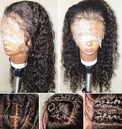 360 lace frontal Malaysian virgin Human Hair Wig pre plucked With baby hairs bleached knots Deep curly wigs9797484