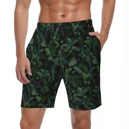 Men's Shorts Summer Gym Man Tropical Leaf Sports Modern Foliage Printed Beach Short Pants Fashion Quick Dry Trunks Plus Size 3XL