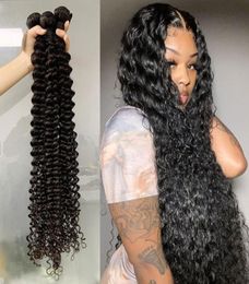 indian deep curly hair 16 18 20 22 24 26 28 30 inches india curl curls Weft Body Wave 4 Bundles Waves Human Hairs Extensions 32 343550963