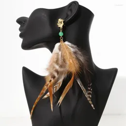Stud Earrings Fringed BohoBrown Feather With Fringe BohoBeach Chain Tassel Earringsearrings For Womenearrings 2024party JewelryEarrin