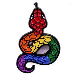 Brooches Novelty Colorful Snake Hard Enamel Pin Lgbt Animal Metal Badge Brooch For Jewelry Accessory