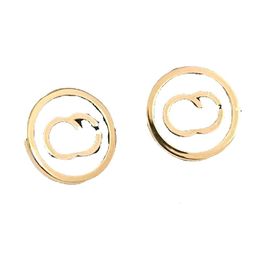 T Novelty Designer Earrings Brand Letter Ear Stud Loop Top Quality Gold Plated Stainless Steel Earring Design Women Wedding Party Jewerlry A GG