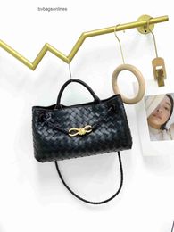Botteg Venet High end bags for Jodie Bag Pouch Andiamo 2024 Spring Summer New Horizontal Edition Genuine Leather Metal Rope Buckle Handheld Woven Original 1:1 logo