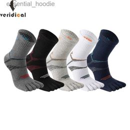 Men's Socks 5 Pairs Man Short Toe Sport Compression Cotton Sweat-Absorbing Badminton Tennis Bike Run Basketball 5 Finger TravelC24315