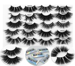 25 MM Mink Eyelashes 3d Mink Hair Lashes 25mm 3d Mink Lashes Bulk Faux with Custom Box Wispy Short False Eyalshes Natural5592214