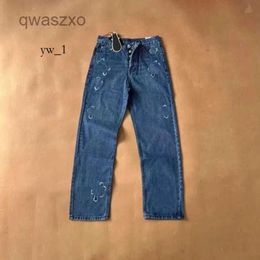 Chromees Hearts Jeans Designer Jeans Chromees Heart Jeans Make Old Washed Chrome Straight Trousers Heart Prints Women Men Long Styler Fashion Trend Brand Heart 7407