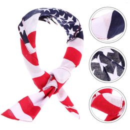 Bow Ties Men's Pocket Square Cotton Handkerchiefs Satin Headbands American Flag Bandanas Scarf