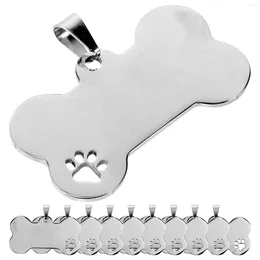 Dog Collars 10 Pcs Tag Id Tags Personalized Name For Dogs Bones Pets Engraved Metal