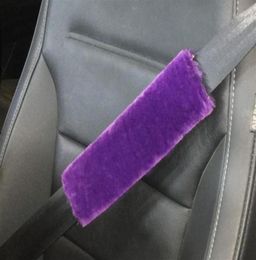 Soft Faux Sheepskin Fur Car Seat Belt Shoulder Pads Cover Winter Fluffy Harness Strip Car Styling283B5700486