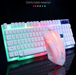 Keyboard and Mouse kit New USB Keyboard and USB Mouse Luminescence Game Colourful Backlight Keyboard and Mouse Set273G3077619