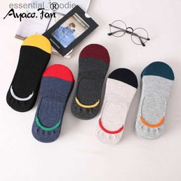 Men's Socks 5 Pairs/Lot Mens New Non-slip Sile Invisible Boat Compression Ankle Sock Harajuku Men Meias CottonC24315