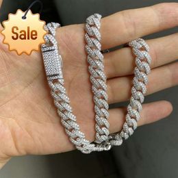 Meisidian 24 Inch S925 Silver Iced Out Vvs Moissanite Diamond Cuban Link Chain Necklace for Men Chains282x