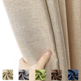 Curtains 310cm Height 85% Shading Rate Blackout Curtains For Living Room Custom Solid Color Thick Modern Curtain Bedroom Fabric Cortinas