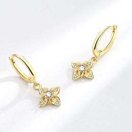 Diamantbesetzte Zirkon-Kreuzohrringe im japanischen koreanischen Stil, einfacher und personalisierter, modischer, trendiger Ohrschnallenschmuck