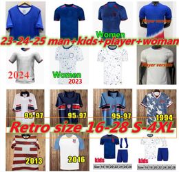 2024 America PULISIC USA Soccer Jerseys REYNA AARONSON WEAH ACOSTA McKENNIE 23 24 25 maillot de FERREIRA DEST MORGAN LALAS Retro Football shirt RAPINOE DUNN men kids