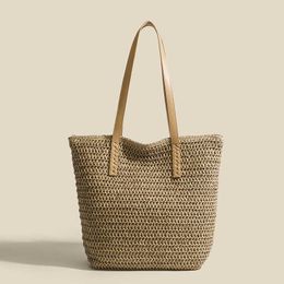 Beach Bags Grass Woven Women's Bag Large Capacity Tote Shoulder Underarm Vacation Beach Shopping Bag