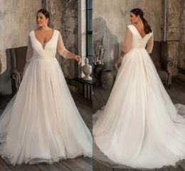 2024 Wedding Dresses Women V Neck Half Sleeves Pleats Bridal Gown with Appliqued Sashes Plus Size Custom Made YD