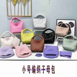Luxury Bottgss Ventss Hop shoulder bags for women 2024 New Handmade Woven Bag Small and Fashionable Mother Child Large Capacity VegetableWith Real Logo