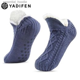 Men's Socks Thermal Mens Slipper Winter Warm Short Cotton Thickened Home Sleeping Soft Non Slip Grip Fuzzy Floor Sock FluffyC24315