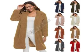 Women Berber Fleece Jackets Cardigan Autumn Winter Fall Long Sleeve Coat Sherpa Outerwear Plush Lapel Neck Loose Oversize Hoodies 2017552