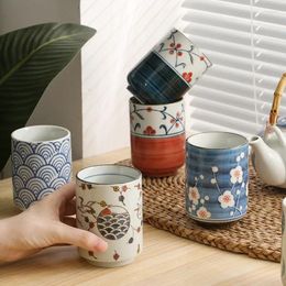 Mugs Hand-painted Illustration Ceramic Cup Large Capacity Teacup Straight Handless Household Casual-cup Water-print-cup