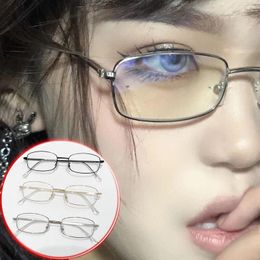 Sunglasses Metal Thin Frame Glasses Square Fashion Men Women Anti Blue Light Eyewear Reading Leisure Seaside Vacation Girl Spectacles