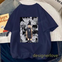 designer mens haikyuu t shirts anime kageyama tobio haikyuu tshirt men Janpan cartoon trendy oversized t-shirt XL harajuku plus size black white pink grey man outfit