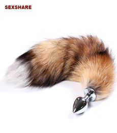 imitation Fox tailcat taildog tail spiral Anal plug Stainless steel butt plug cosplay anal sex toys metal butt plug Y18920036010725