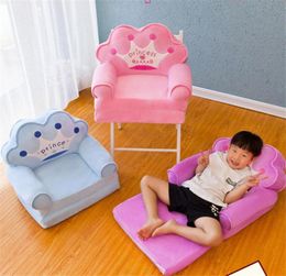 Baby Kids Cartoon Crown Seat Plush Toy stools Mat Children Backrest Chair Neat Toddler Boy Girl Foldable Sofa Gifts1999795