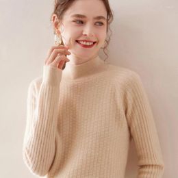 Women's Sweaters 2024 Arrival Women S Half Turtleneck Slim Fit Cashmere Sweater Thickened Inner Wool Pullover