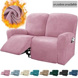 12 Seater Recliner Sofa Cover Elastic Velvet Relax Armchair Slipcover All-inclusive Lazy Boy Chair Covers Furniture Protector 240307